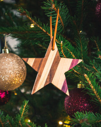 Kerstster gestreept